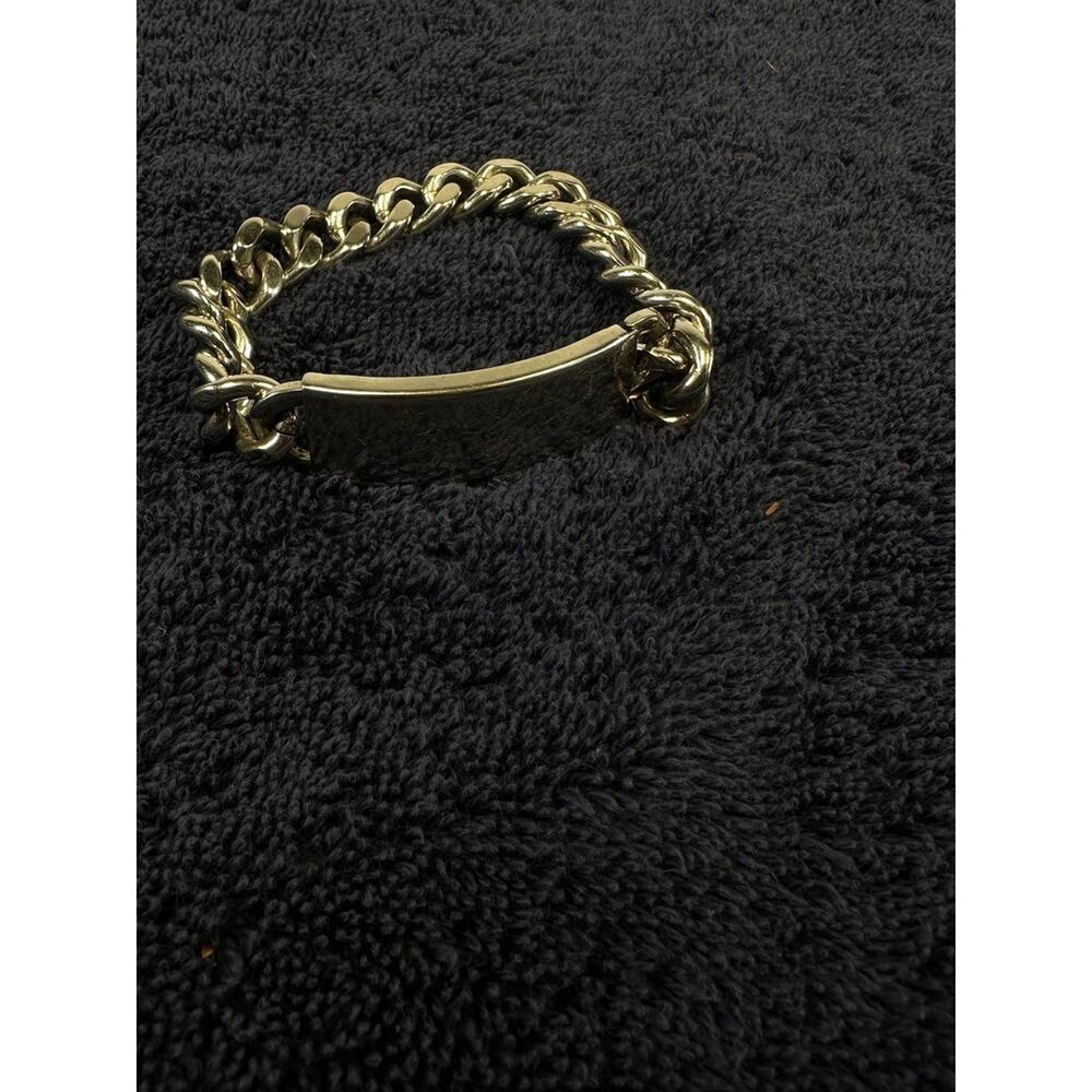 Vintage Champs ID Bracelet Rhodium Plate Cuban Chain Mens 7.5" - Picture 2 of 8